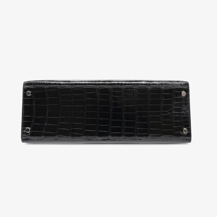 Artisan-Grade Hermès Kelly 32 Porosus Crocodile Lisse Black PHW - DLF - Image 3