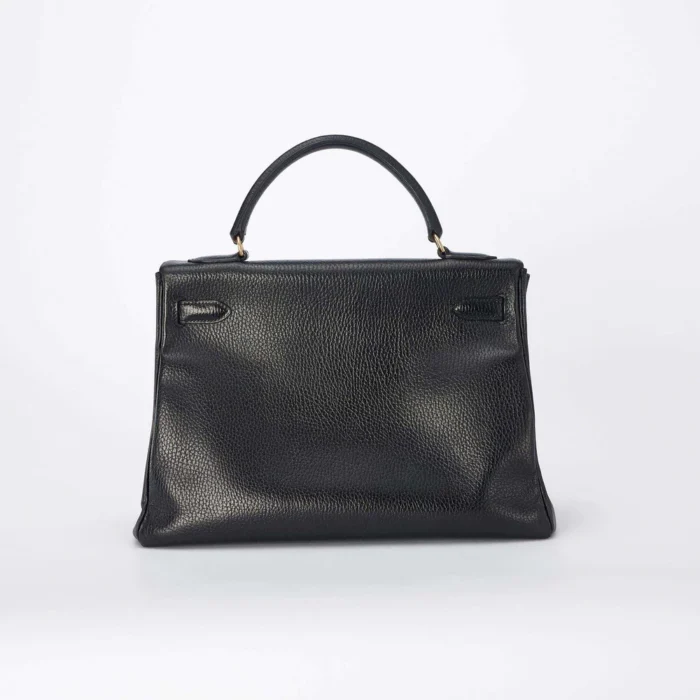 Artisan-Grade Hermès Kelly 32 Vachette Grainee des Ardennes Noir GHW - DLF - Image 2
