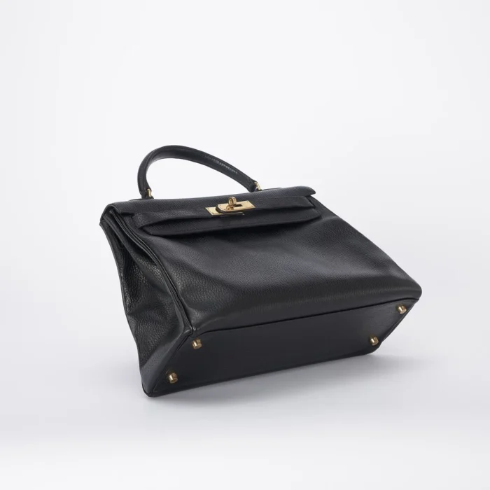 Artisan-Grade Hermès Kelly 32 Vachette Grainee des Ardennes Noir GHW - DLF - Image 3
