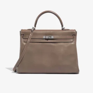 Artisan Hermès Kelly 35 Swift Etoupe Replica Handbags