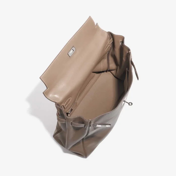 Artisan-Grade Hermès Kelly 35 Swift Etoupe PHW - Replica Handbags - Image 5