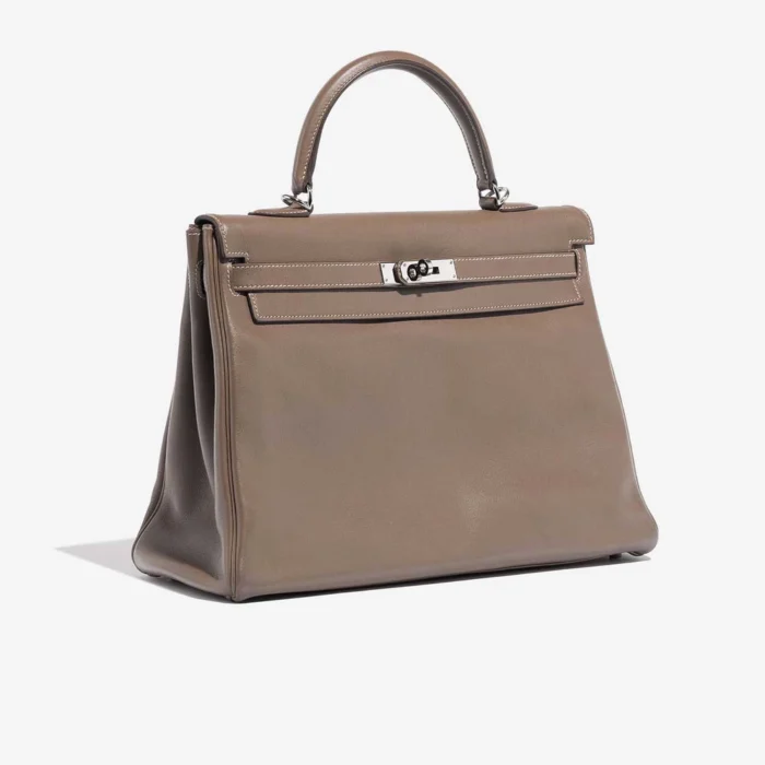 Artisan-Grade Hermès Kelly 35 Swift Etoupe PHW - Replica Handbags - Image 4