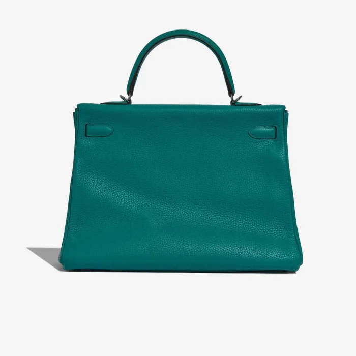 Artisan-Grade Hermès Kelly 35 Taurillon Clemence Bleu Paon PHW - Replica Handbags - Image 2