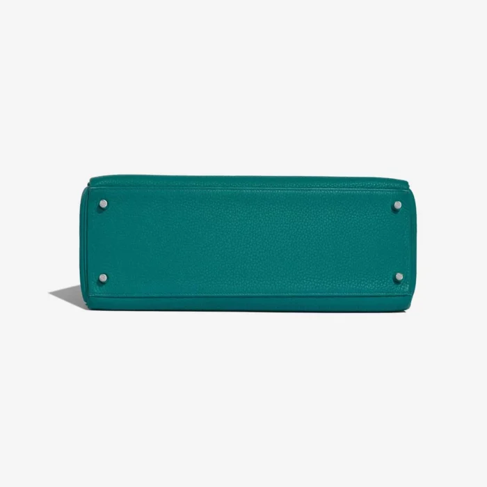 Artisan-Grade Hermès Kelly 35 Taurillon Clemence Bleu Paon PHW - Replica Handbags - Image 3