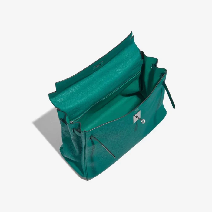 Artisan-Grade Hermès Kelly 35 Taurillon Clemence Bleu Paon PHW - Replica Handbags - Image 5