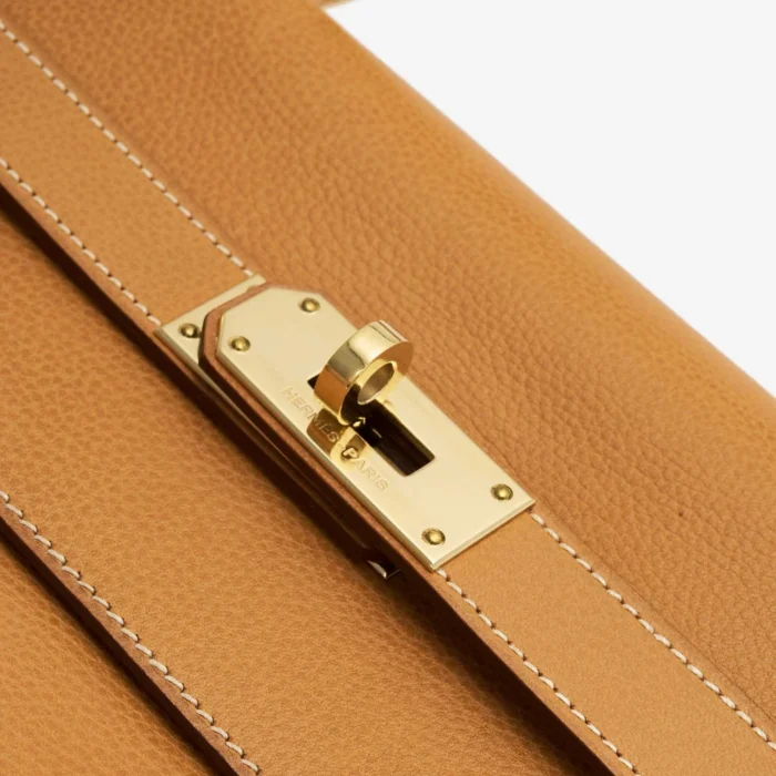 Artisan-Grade Hermès Kelly 50 Ardennes Natural GHW - DLF - Image 5