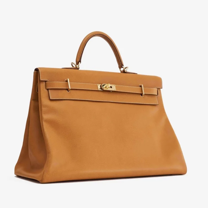 Artisan-Grade Hermès Kelly 50 Ardennes Natural GHW - DLF - Image 3