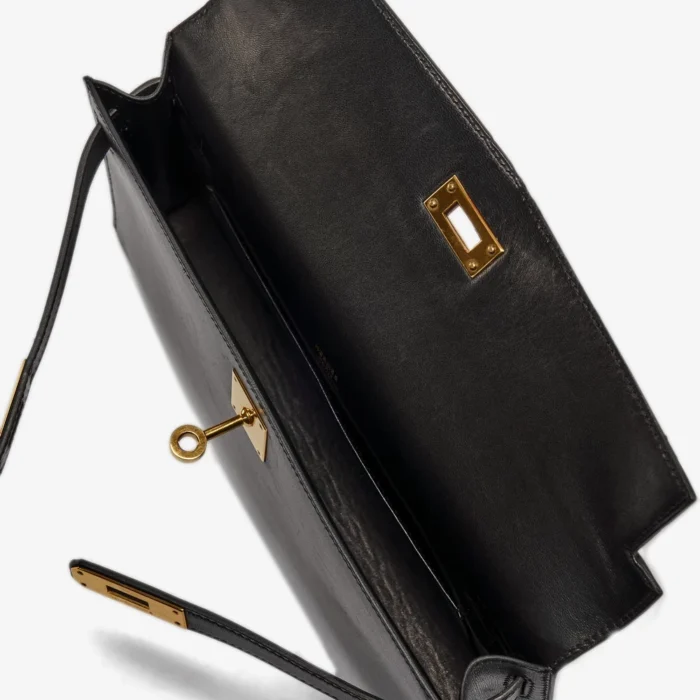 Artisan-Grade Hermès Kelly Pochette Longue Box Black GHW - DLF - Image 5