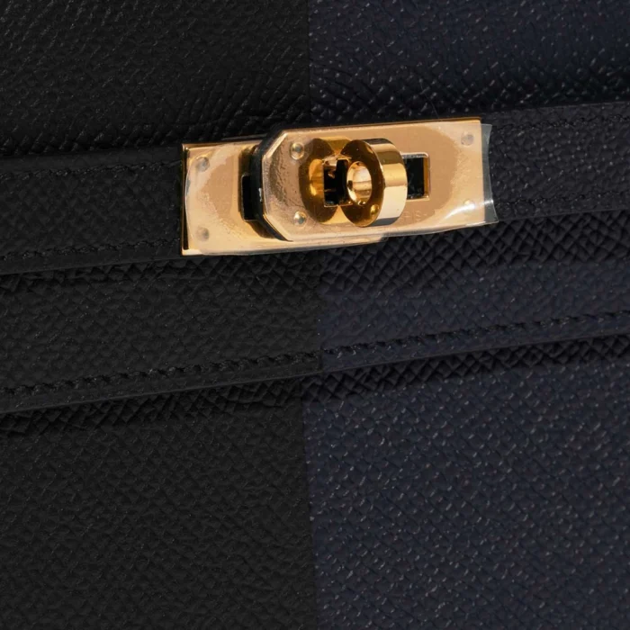 Artisan-Grade Hermès Kelly To Go Epsom Black/Blue Indigo/Blue Frida GHW - Replica Handbags - Image 7