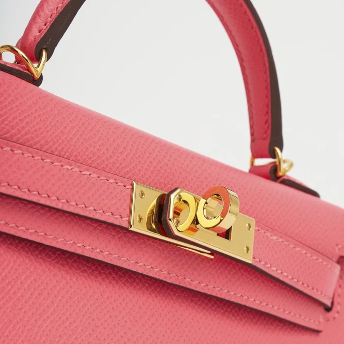 Artisan-Grade Hermès Mini Kelly 20 Epsom Rose Azalee GHW - DLF - Image 7