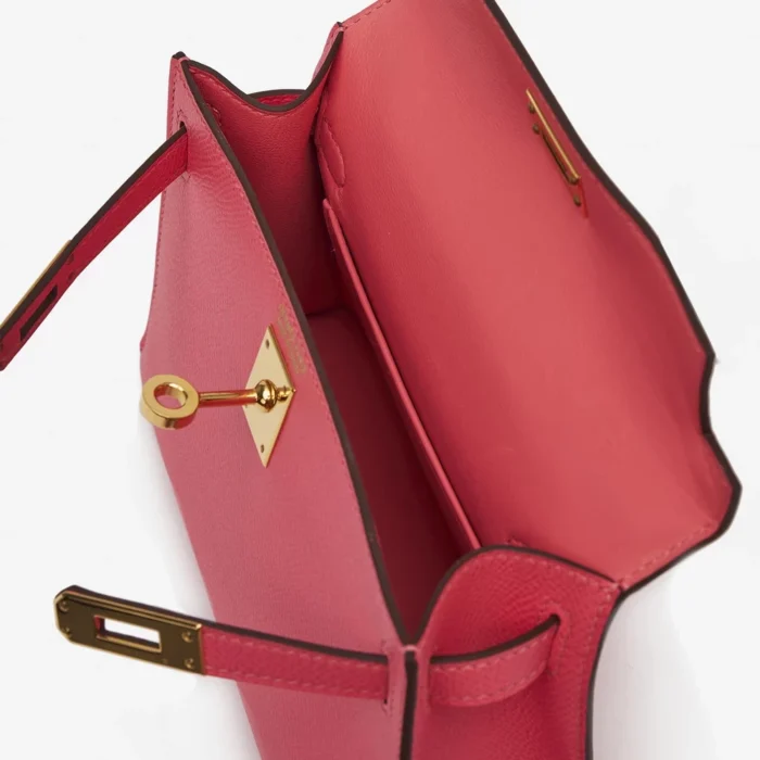 Artisan-Grade Hermès Mini Kelly 20 Epsom Rose Azalee GHW - DLF - Image 5
