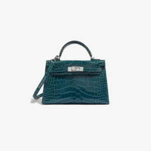 Artisan-Grade Hermès Mini Kelly Alligator Vert Bosphore PHW