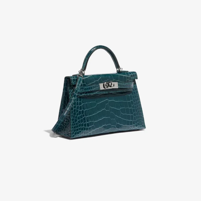 Artisan-Grade Hermès Mini Kelly Alligator Vert Bosphore PHW - Replica Handbags - Image 4