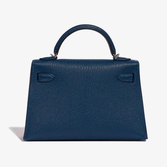 Artisan-Grade Hermès Mini Kelly Chèvre Mysore Deep Blue/Blue Izmir PHW - Replica Handbags - Image 2