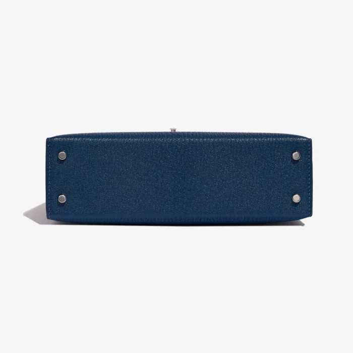 Artisan-Grade Hermès Mini Kelly Chèvre Mysore Deep Blue/Blue Izmir PHW - Replica Handbags - Image 3