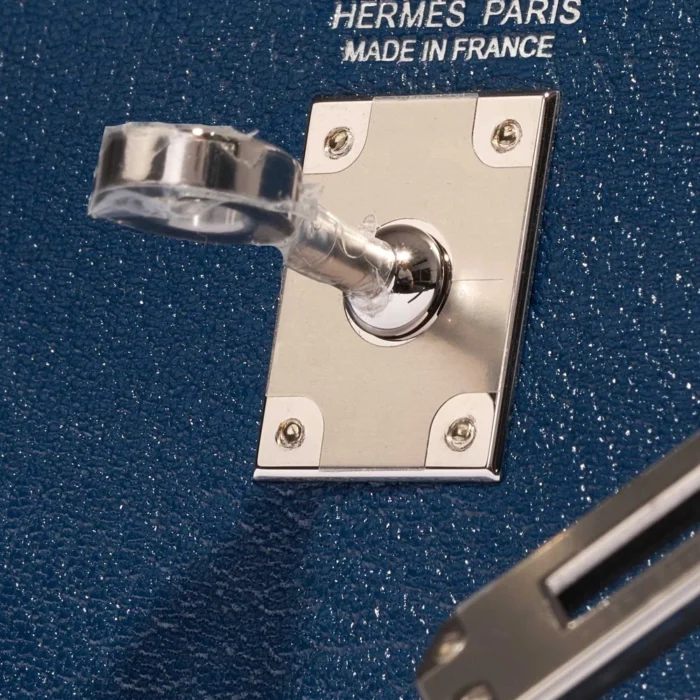 Artisan-Grade Hermès Mini Kelly Chèvre Mysore Deep Blue/Blue Izmir PHW - Replica Handbags - Image 6