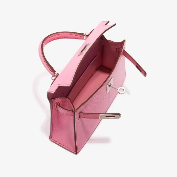 Artisan-Grade Hermès Mini Kelly Epsom 5P Bubblegum PHW - Replica Handbags - Image 5