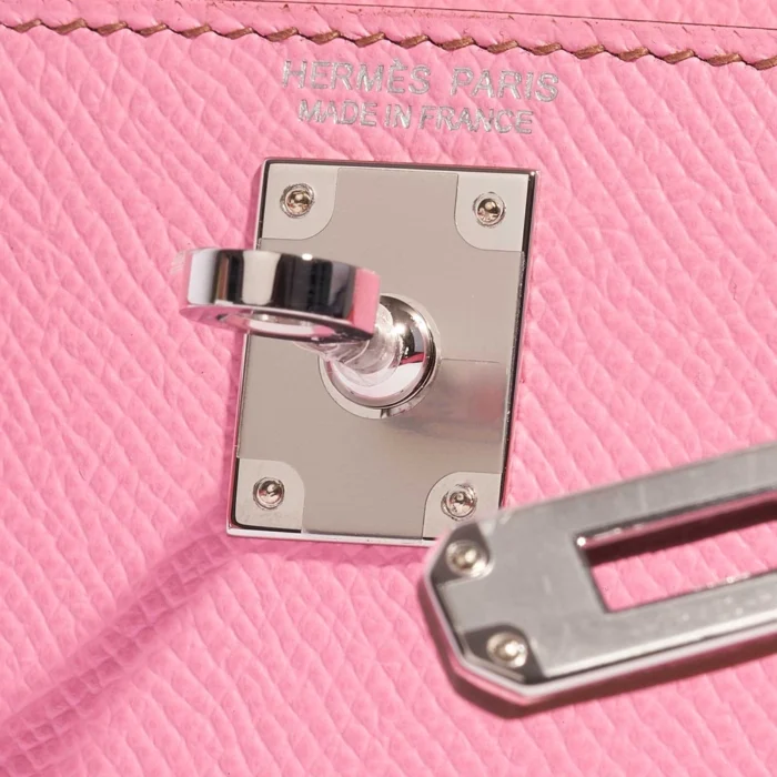 Artisan-Grade Hermès Mini Kelly Epsom 5P Bubblegum PHW - Replica Handbags - Image 6