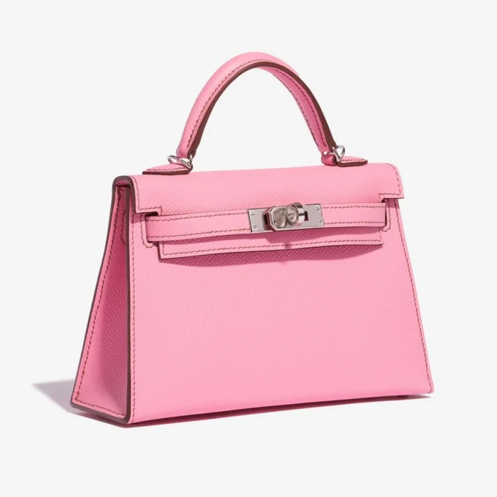 Artisan-Grade Hermès Mini Kelly Epsom 5P Bubblegum PHW - Replica Handbags - Image 4
