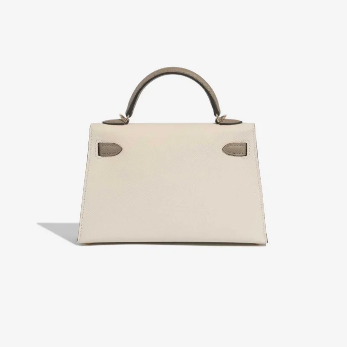 Artisan-Grade Hermès Mini Kelly Epsom Craie/Gris Asphalte GHW - Replica Handbags - Image 2