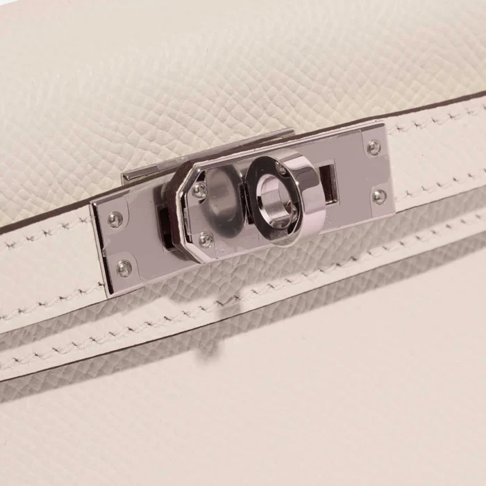 Artisan-Grade Hermès Mini Kelly Epsom Nata PHW - Replica Handbags - Image 6