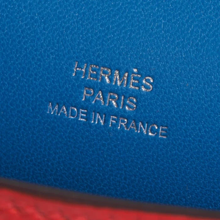 Artisan-Grade Hermès Mini Kelly Epsom Rose Extreme/Rouge de Coeur/Blue Zanzibar PHW - Replica Handbags - Image 6