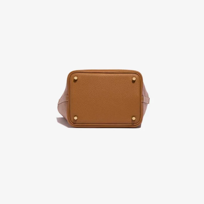 Artisan-Grade Hermès Picotin 18 Taurillon Clemence/Swift Gold/Bleu Royal GHW - Replica Handbags - Image 3