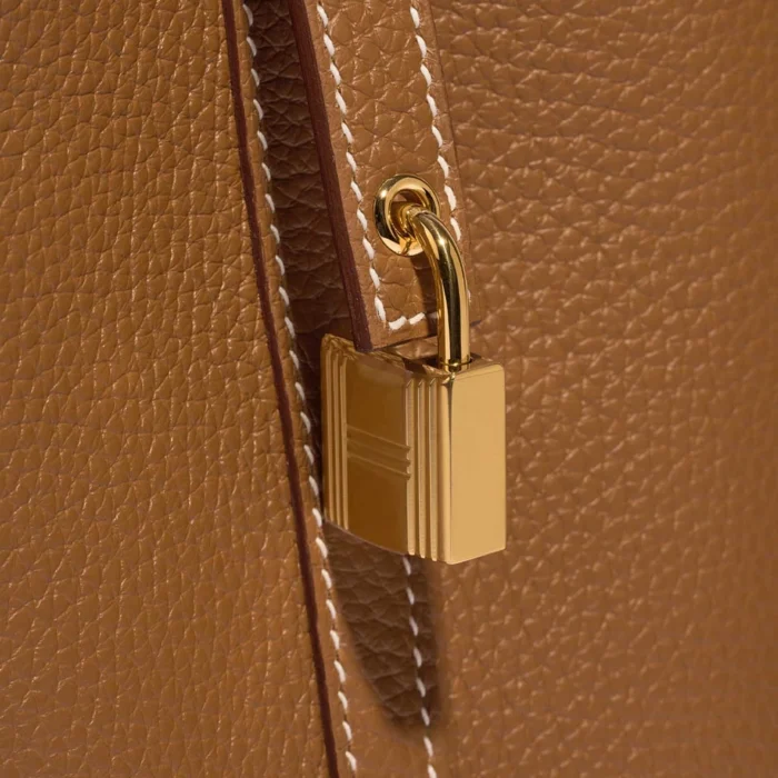Artisan-Grade Hermès Picotin 18 Taurillon Clemence/Swift Gold/Bleu Royal GHW - Replica Handbags - Image 7