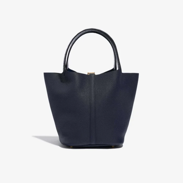 Artisan-Grade Hermès Picotin Touch 22 Matte Alligator/Clemence Blue Nuit/Blue Marine GHW - Replica Handbags - Image 2
