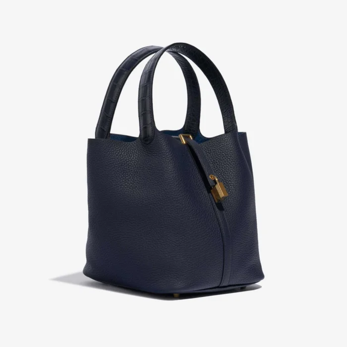 Hermes Halzan 25 bag in vert fizz clemence leather replica