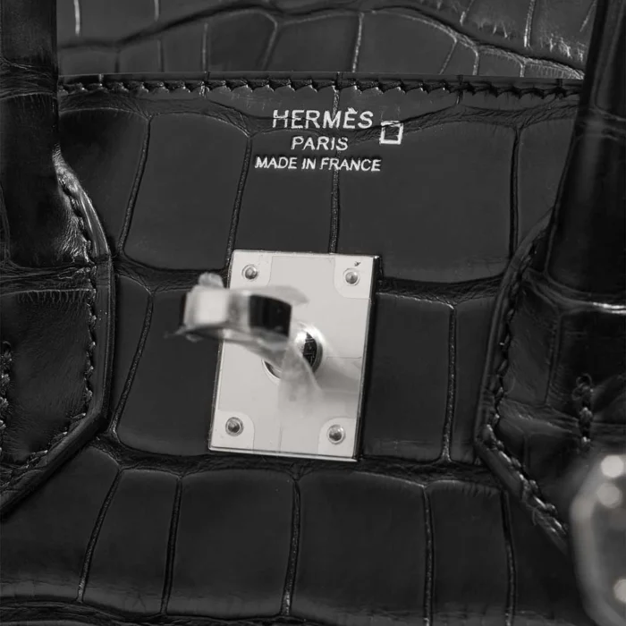 Best Replica Hermès Birkin 25 Matte Alligator Black PHW - Replica Handbags - Image 6
