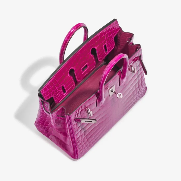 Best Replica Hermès Birkin 25 Niloticus Crocodile Rose Pourpre PHW - Replica Handbags - Image 5
