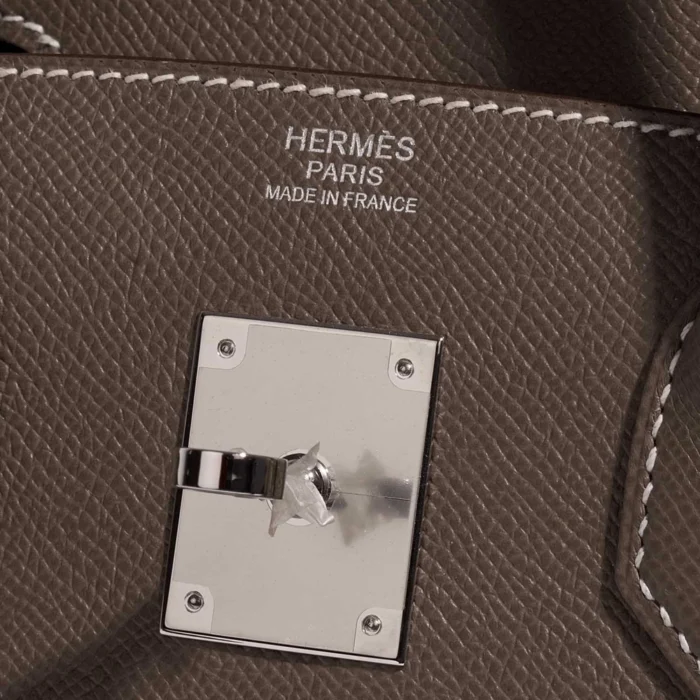 Best Replica Hermès Birkin 30 Epsom Etoupe PHW - Replica Handbags - Image 6