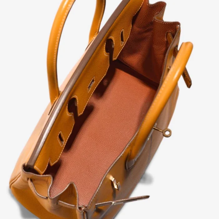 Best Replica Hermès Birkin 30 Epsom Moutarde/Orange PBHW - Replica Handbags - Image 5