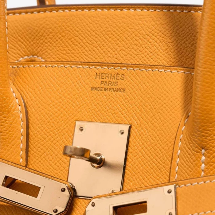 Best Replica Hermès Birkin 30 Epsom Moutarde/Orange PBHW - Replica Handbags - Image 6