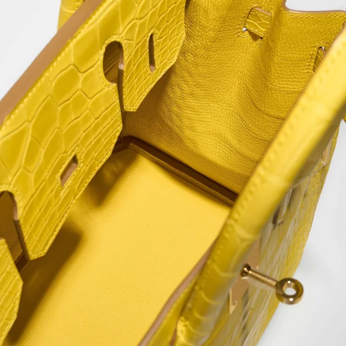 Best Replica Hermès Birkin 30 Matte Alligator Mimosa GHW - Replica Handbags - Image 5