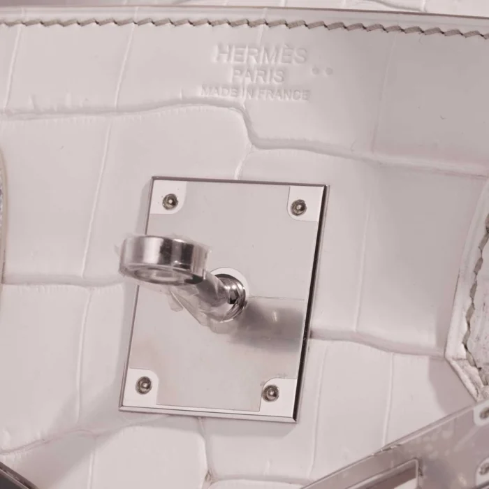Best Replica Hermès Birkin 30 Niloticus Crocodile Himalaya Blanc PHW - Replica Handbags - Image 6
