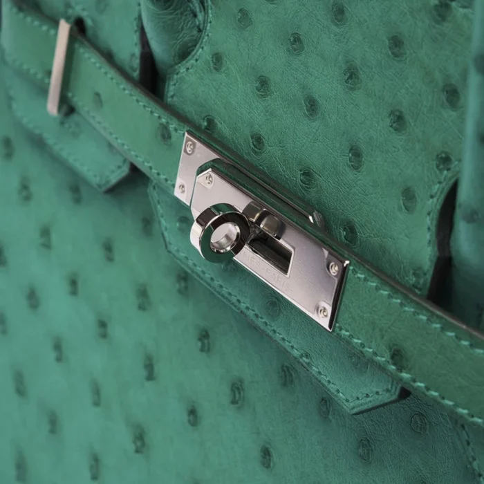 Best Replica Hermès Birkin 30 Ostrich Vert Vertigo PHW - DLF - Image 7