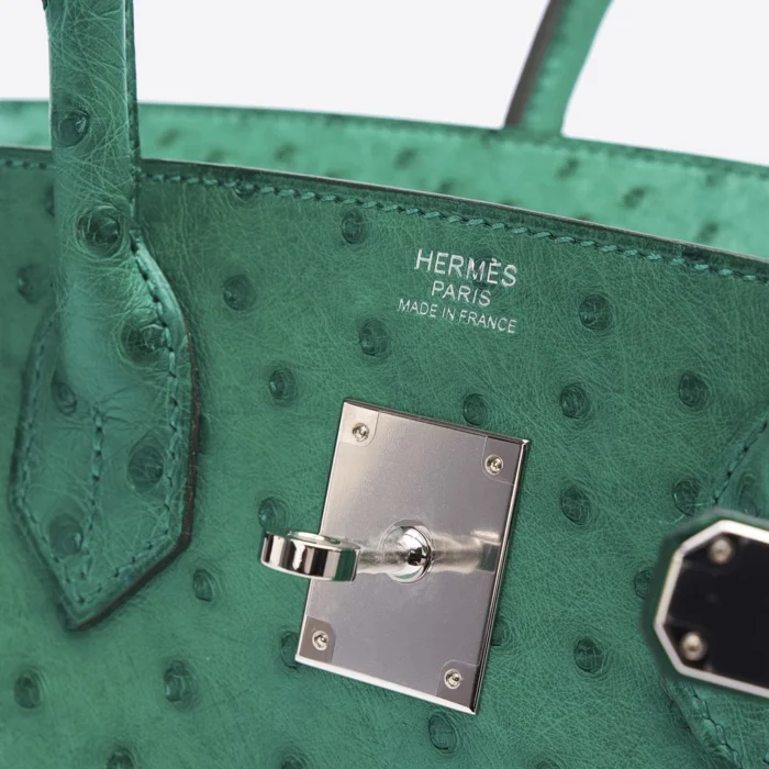 Best Replica Hermès Birkin 30 Ostrich Vert Vertigo PHW - DLF - Image 6