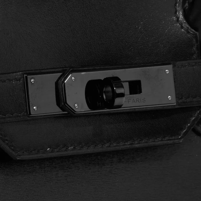 Best Replica Hermès Birkin 30 So Black Box Black RHW - Replica Handbags - Image 6