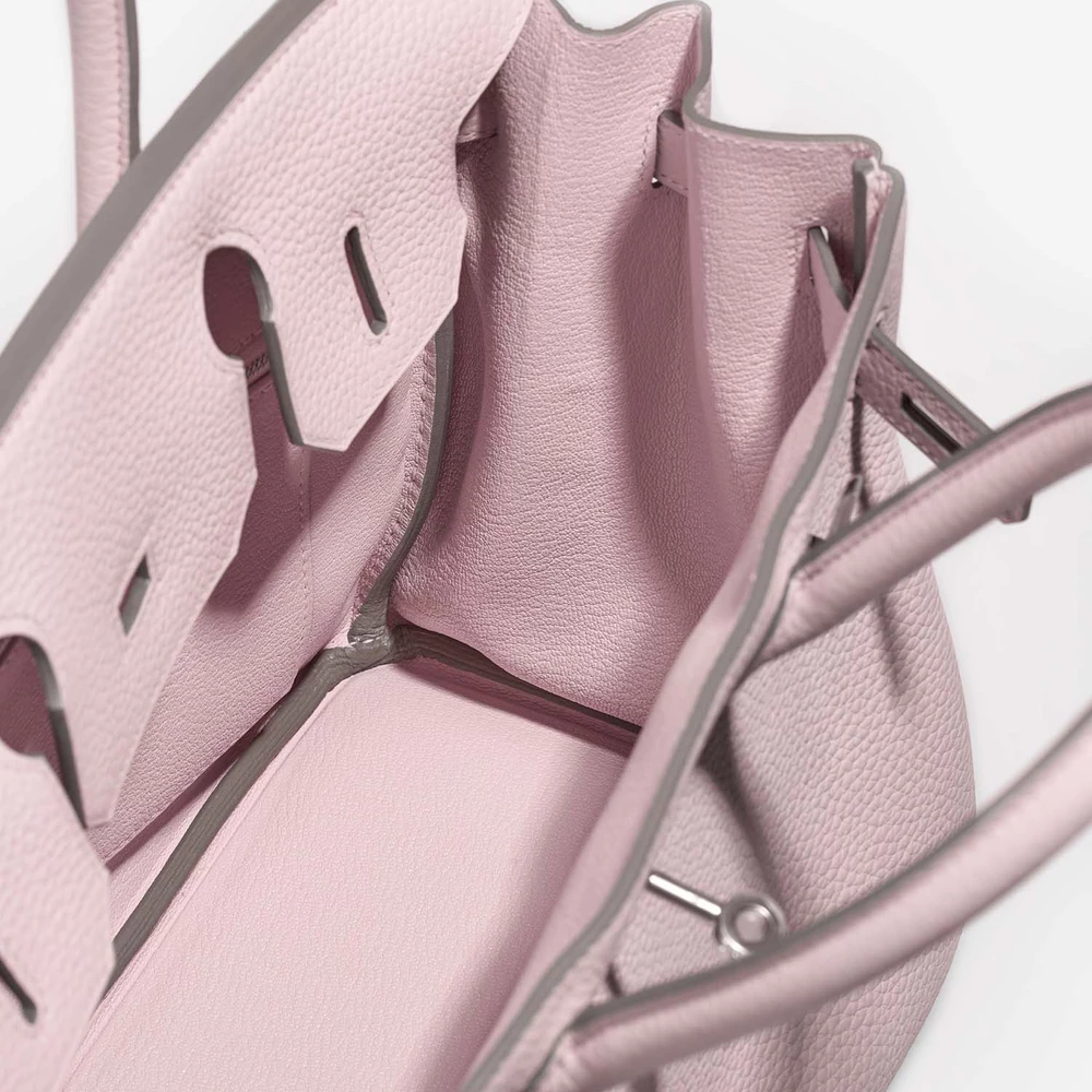 Best Replica Hermès Birkin 30 Taurillon Clemence Mauve Pale PHW - Replica Handbags - Image 5