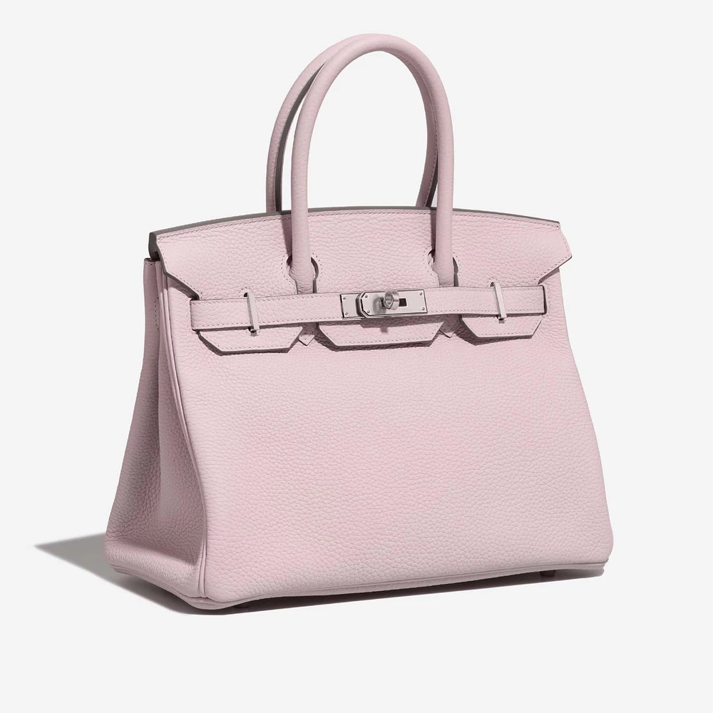 Best Replica Hermès Birkin 30 Taurillon Clemence Mauve Pale PHW - Replica Handbags - Image 4