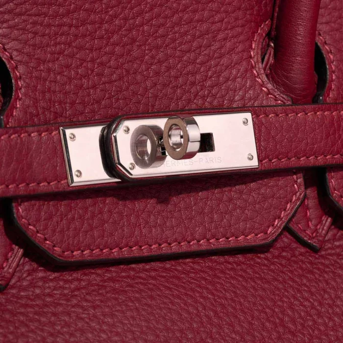 Best Replica Hermès Birkin 35 Clemence Rouge Grenat PHW - Replica Handbags - Image 7