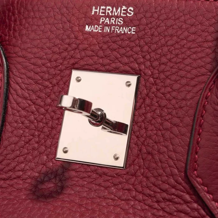 Best Replica Hermès Birkin 35 Clemence Rouge Grenat PHW - Replica Handbags - Image 6