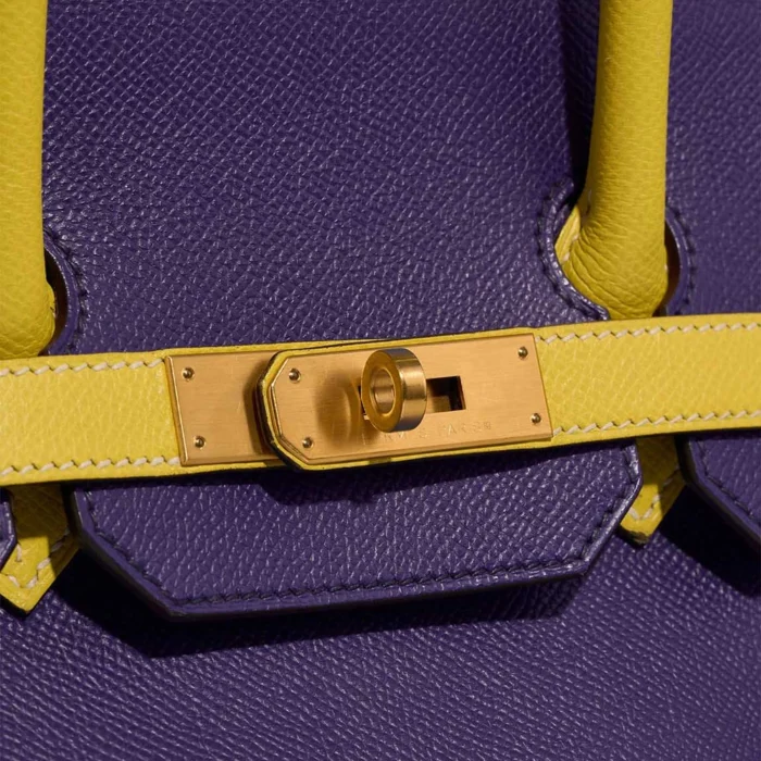 Best Replica Hermès Birkin 35 Epsom Lime/Kiwi/Iris BGHW - Replica Handbags - Image 7