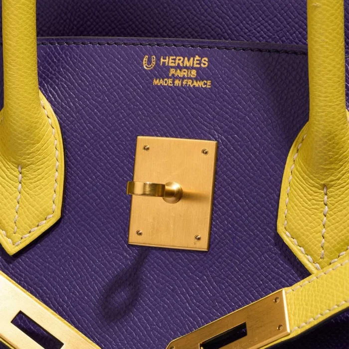 Best Replica Hermès Birkin 35 Epsom Lime/Kiwi/Iris BGHW - Replica Handbags - Image 6