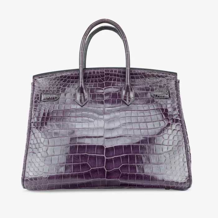 Best Replica Hermès Birkin 35 Porosus Crocodile Amethyst PHW - DLF - Image 2