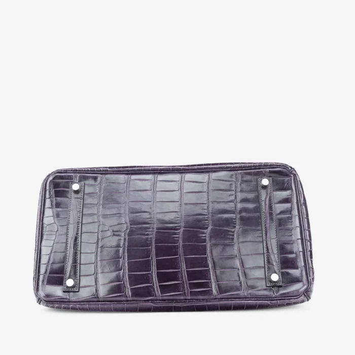 Best Replica Hermès Birkin 35 Porosus Crocodile Amethyst PHW - DLF - Image 3