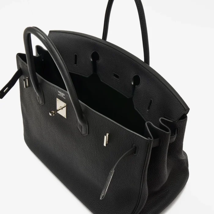Best Replica Hermès Birkin 40 Clemence Black PHW - DLF - Image 5