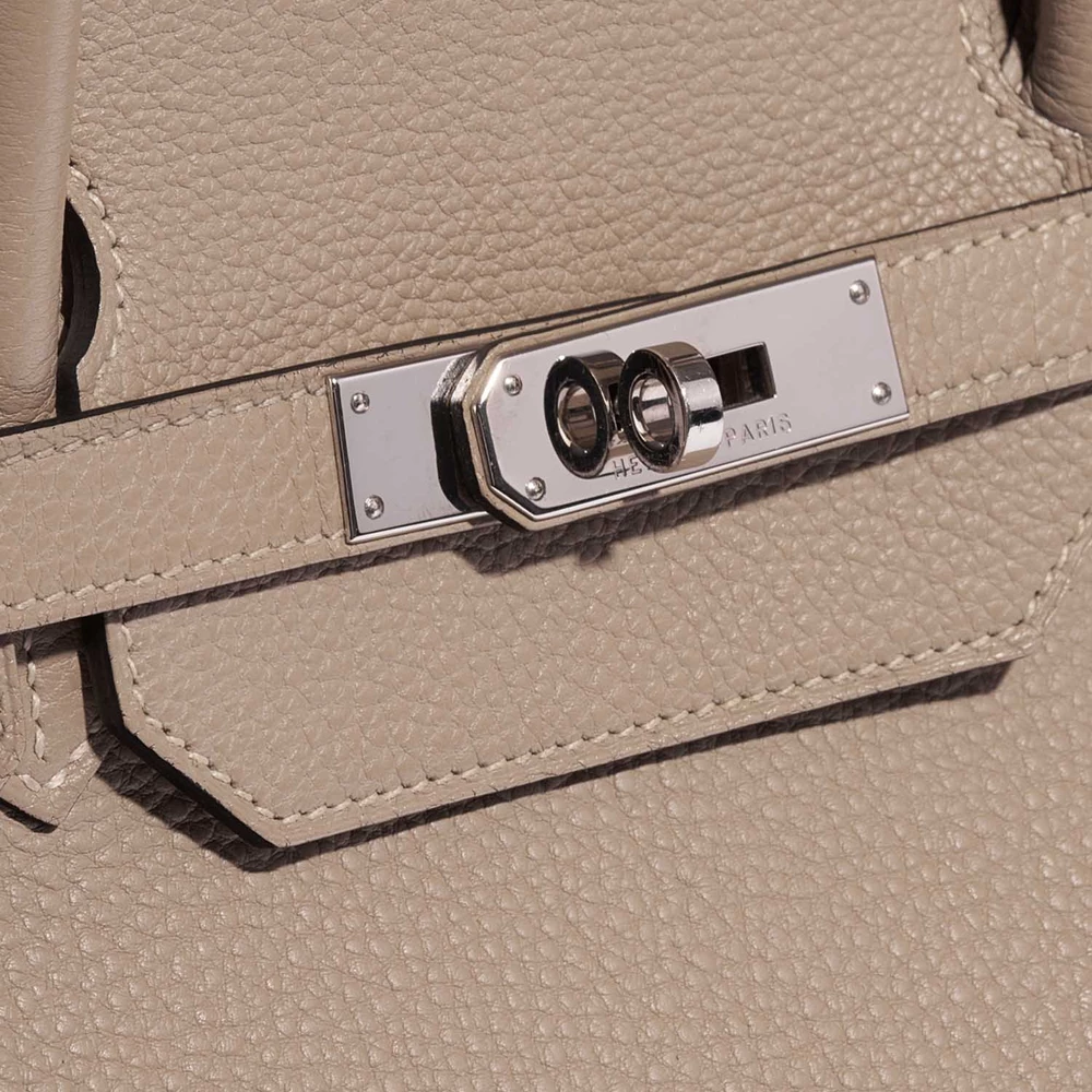 Best Replica Hermès Birkin 40 Clemence Gris Tourterelle PHW - Replica Handbags - Image 6